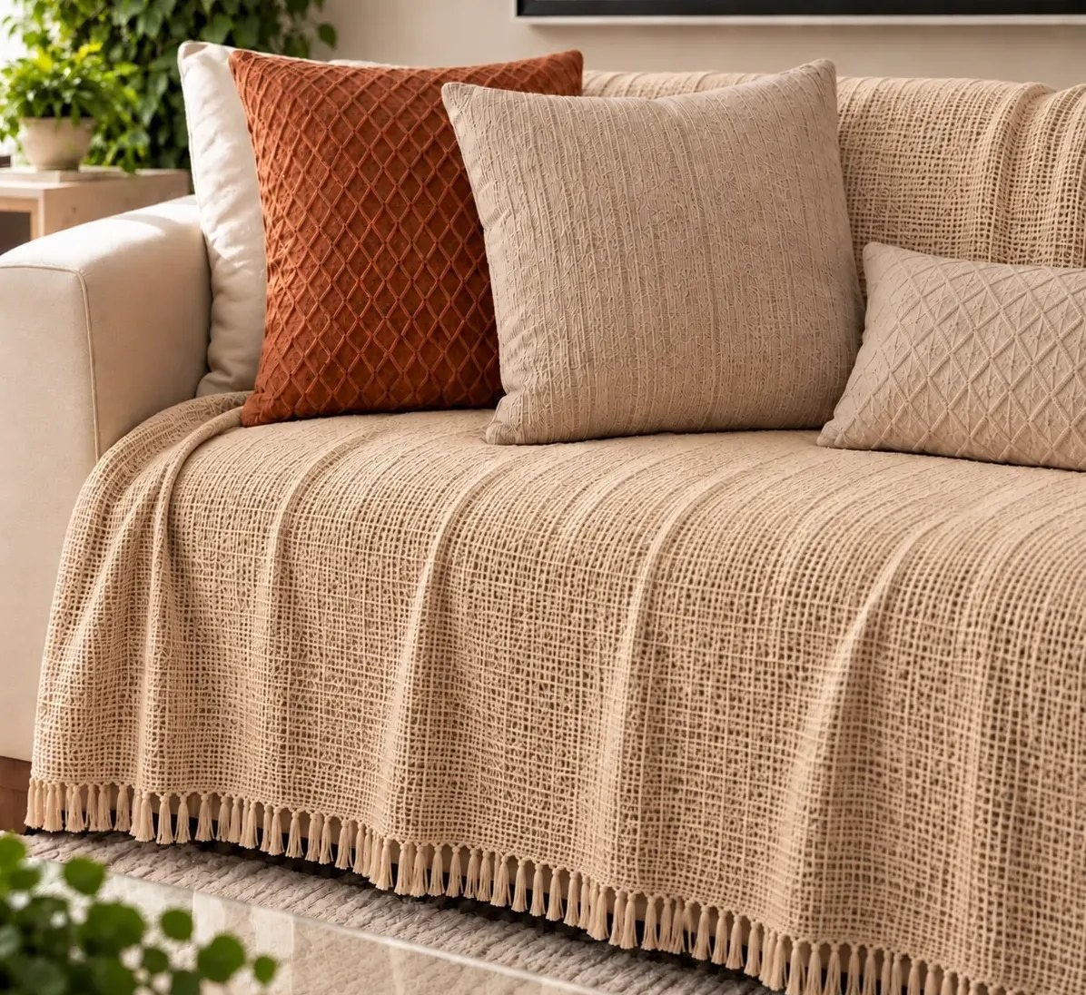 Manta Para Sofá 300 X 180 Super Grande Decorativa Luxuosa