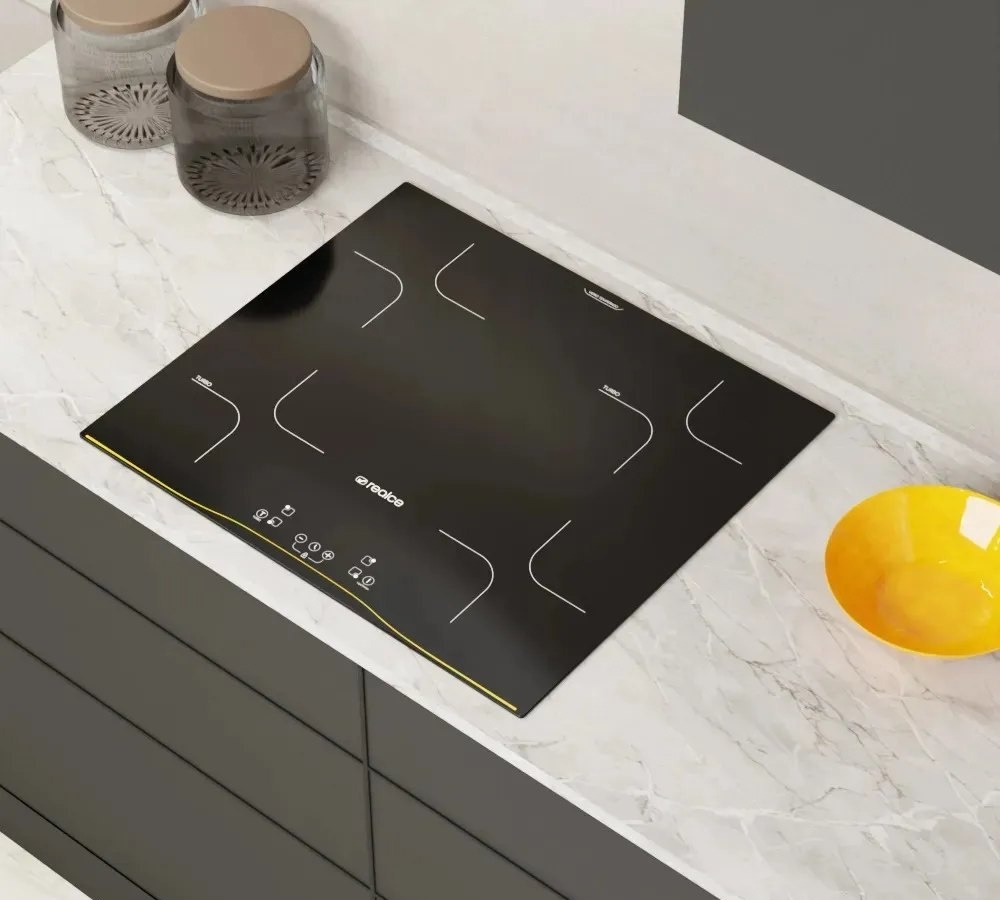 Cooktop de Indução 4 Bocas com Função Turbo, Timer e Painel Touch Cor Preto - Realce