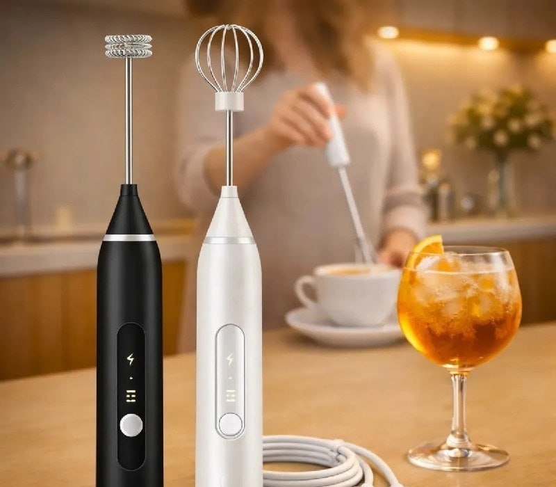 Mini Mixer Misturador De Bebidas Elétrico 2 Em 1 Portátil
