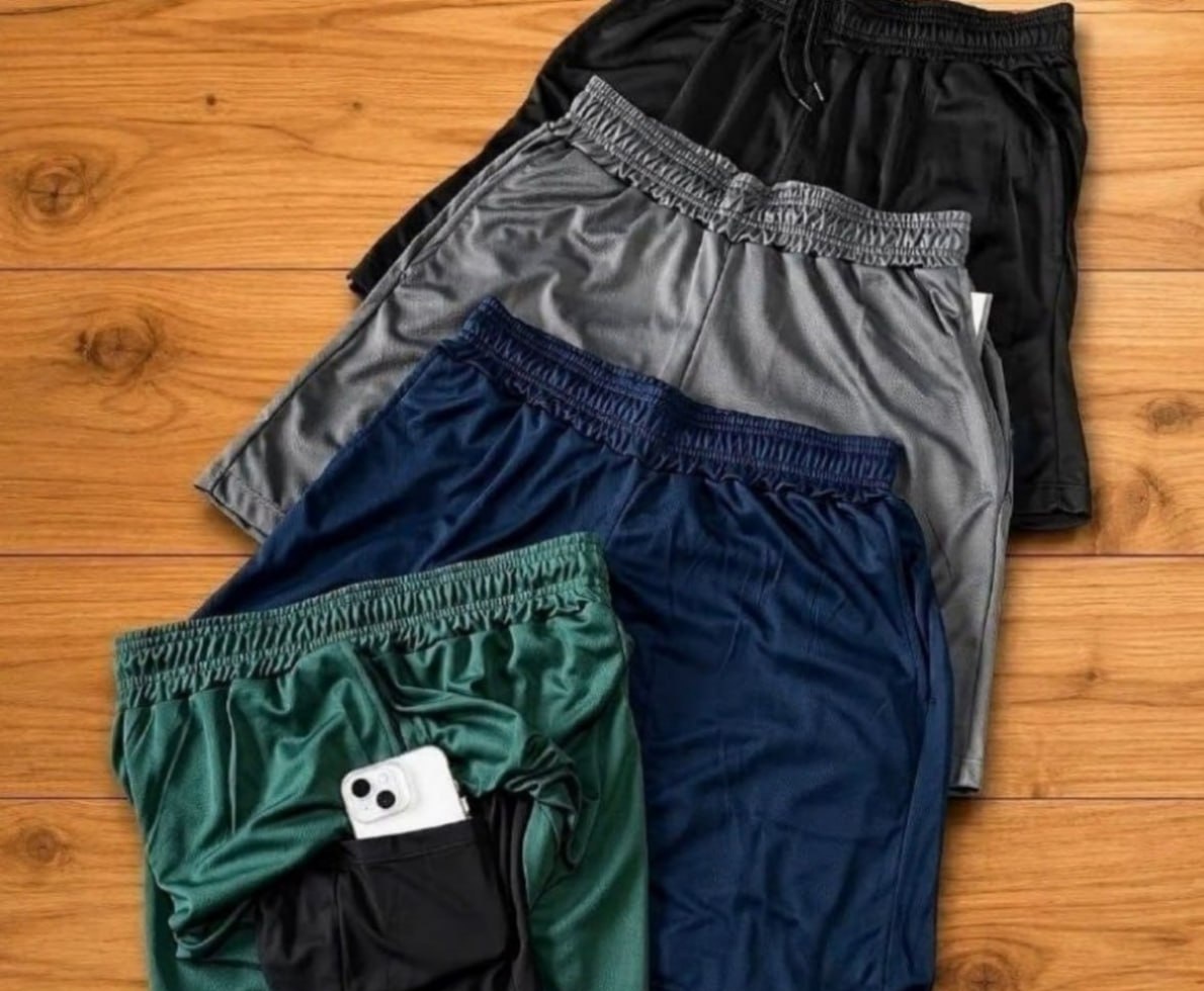 Kit 4 Shorts 2 Em 1 Duplo Dryfit