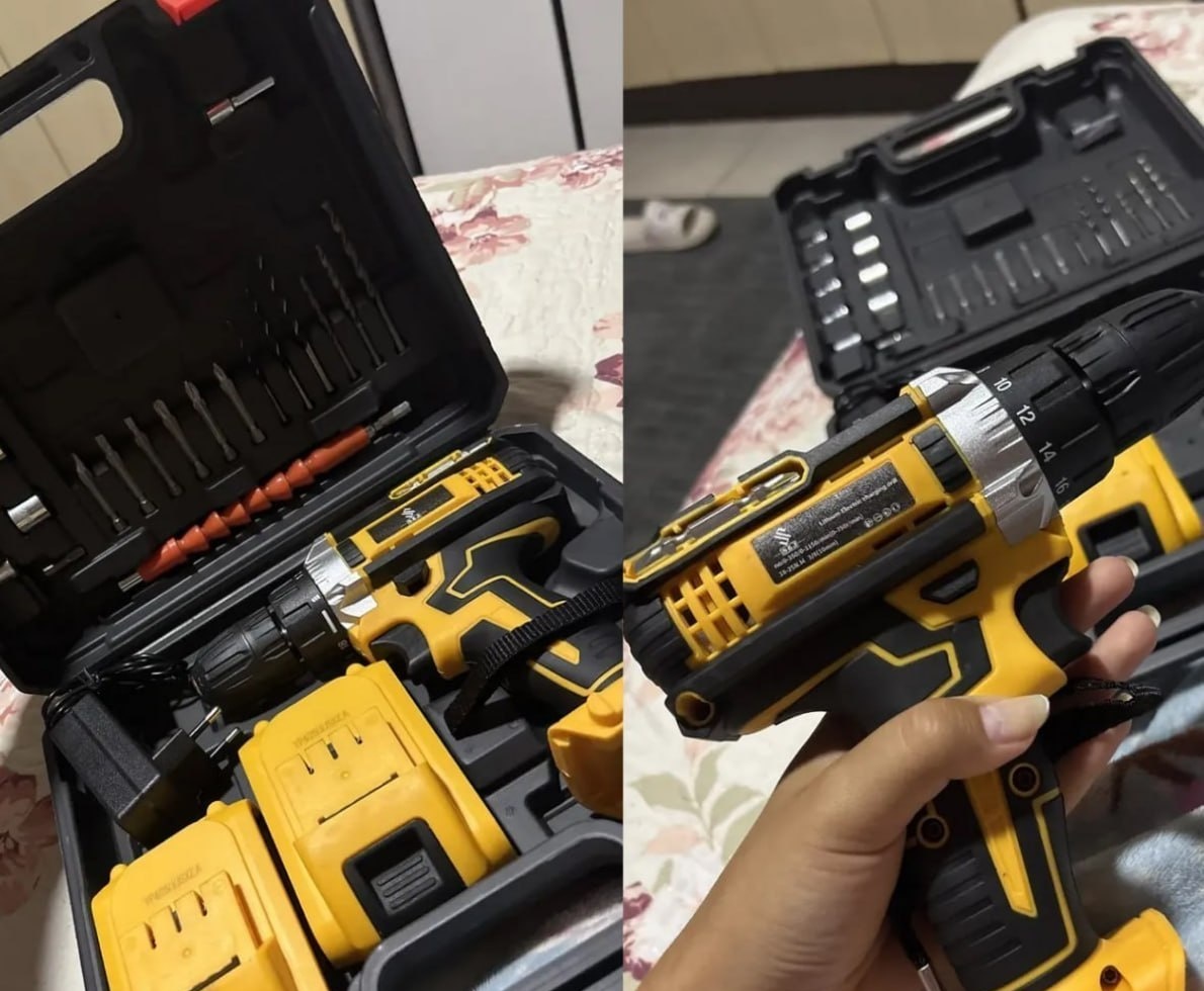Parafusadeira Furadeira 48V Profissional 2 Baterias Sem Fio