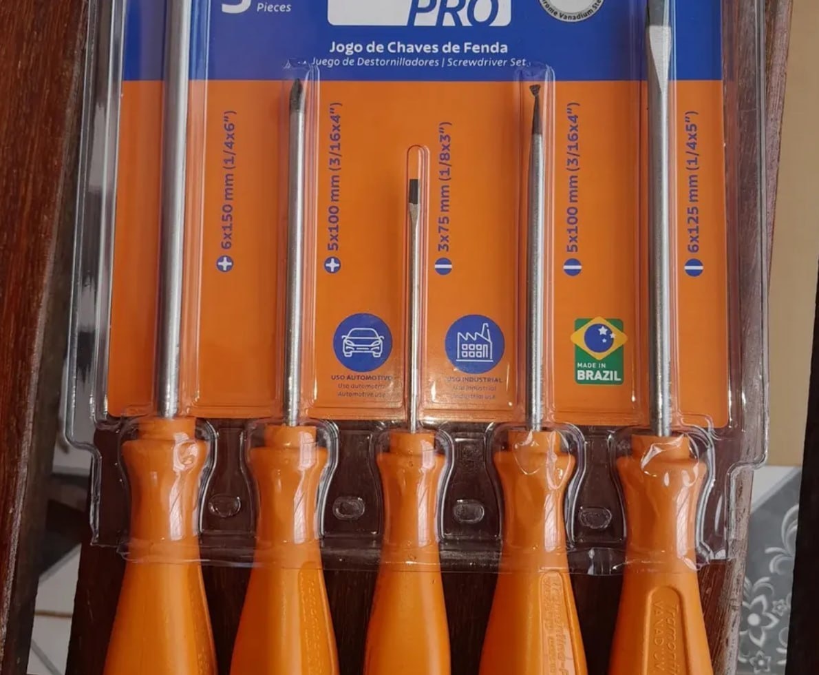 Kit Jogo Chaves Fenda Phillips 5 Peças