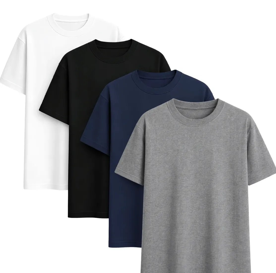 Kit 4 Camisas Camiseta Básica Lisa 100 Algodão Premium
