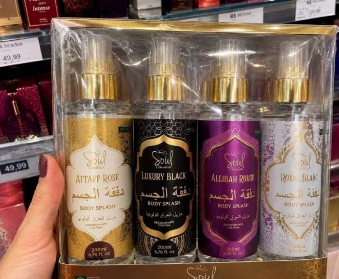 Body Splash Árabe com 4 unidades de 200ml