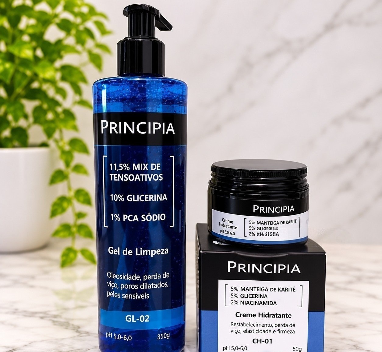Kit Principia Gel De Limpeza Facial Gl-02  Creme Hidratante CH-01
