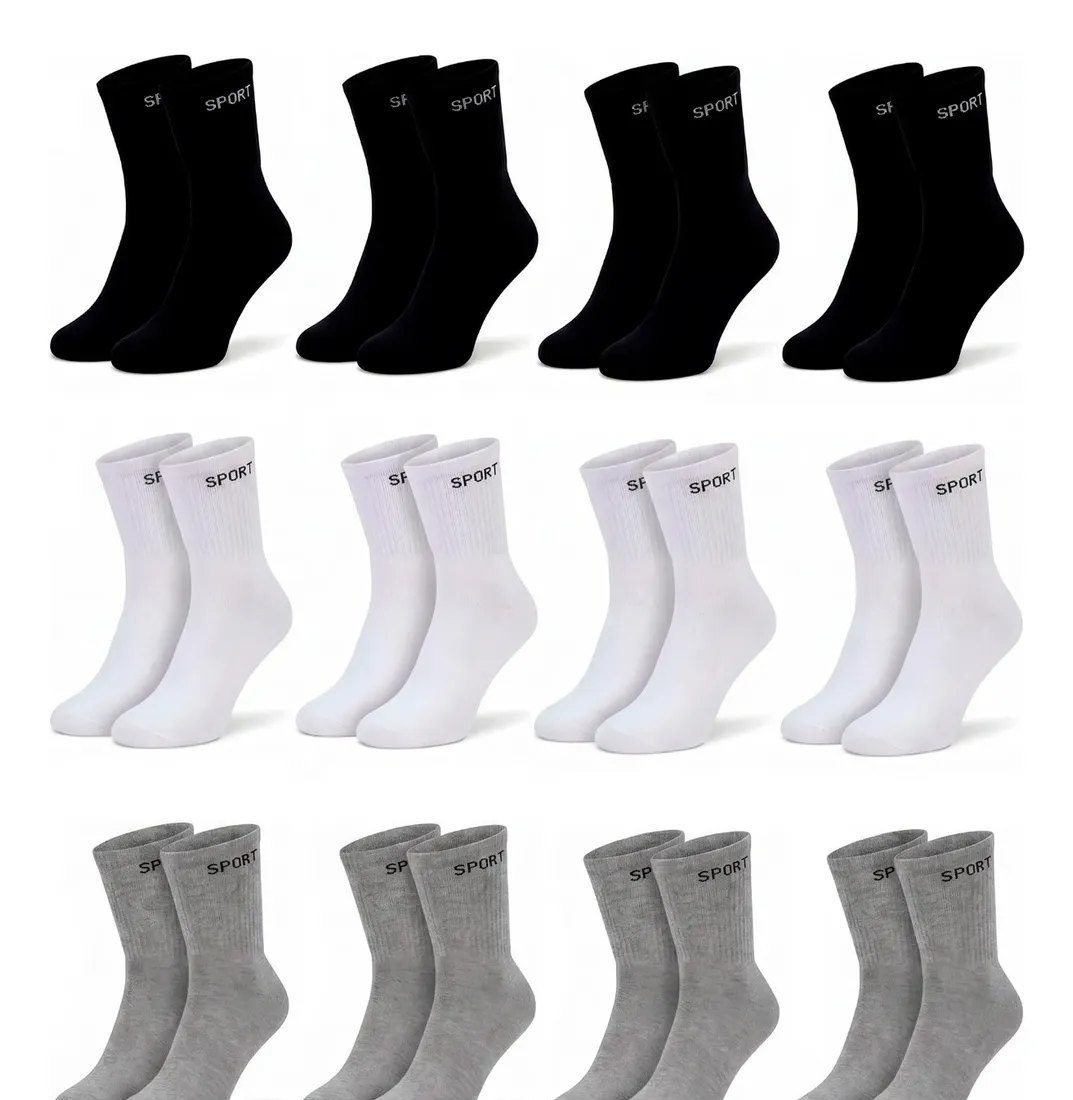 12 Pares De Meias Masculinas Cano Alto Grossa Algodão Oferta