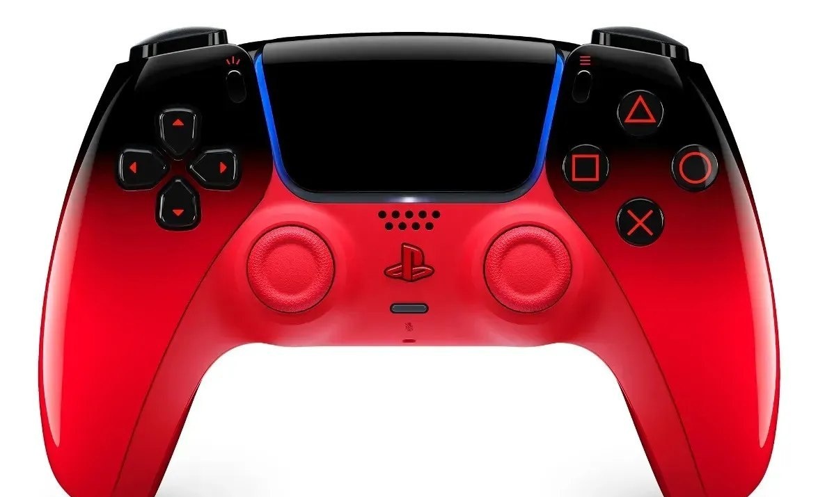 Controle Sem Fio Sony DualSense Hyperpop para PS5, Vermelho Techno Red