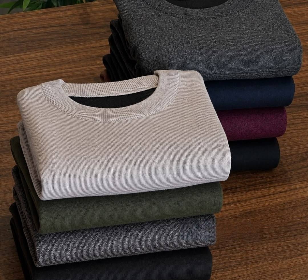 Blusa Tricô de Lã Sueter Gola Careca