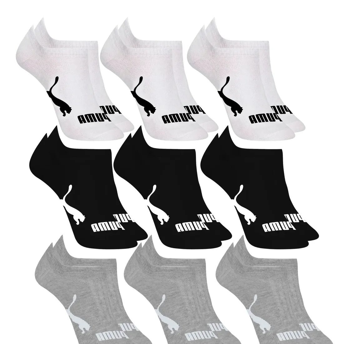 Kit com 9 Pares Meias Puma Sapatilha Soquete