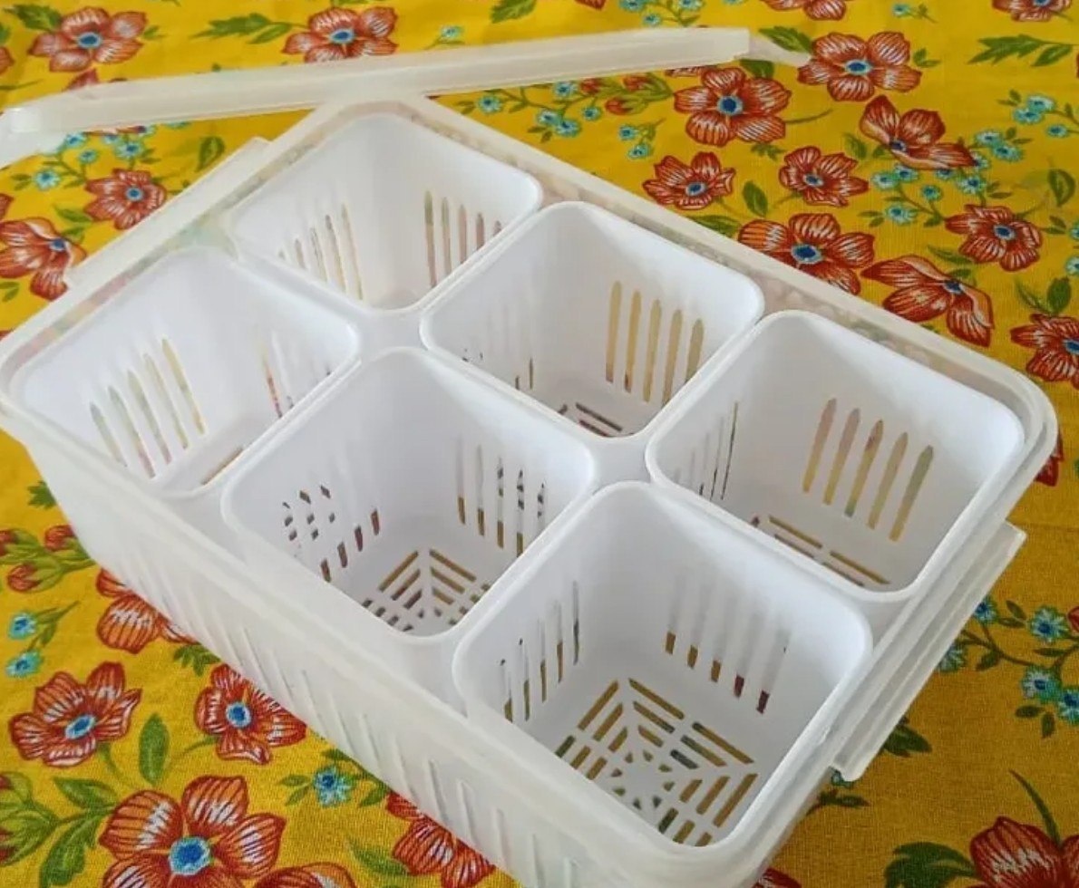 Pote Hermético 6 Divisórias Organizador Geladeira Kilate Store