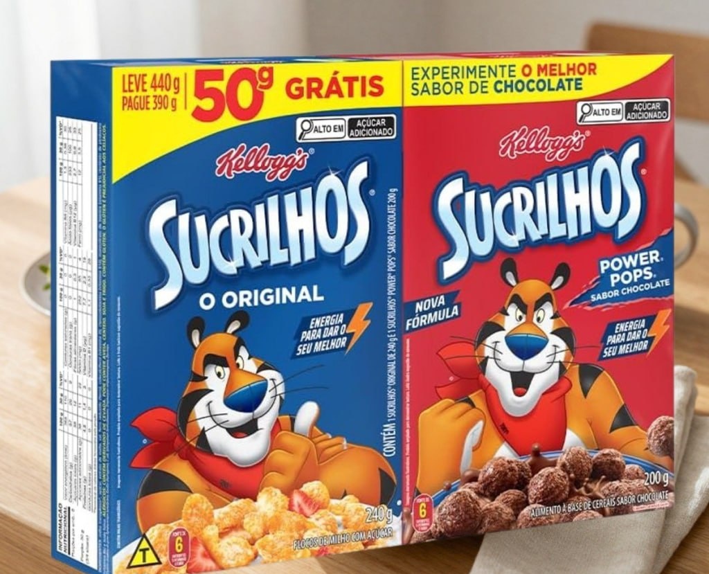 Pack 2un. Sucrilhos Original 240g  Power Pops 200g Kelloggs