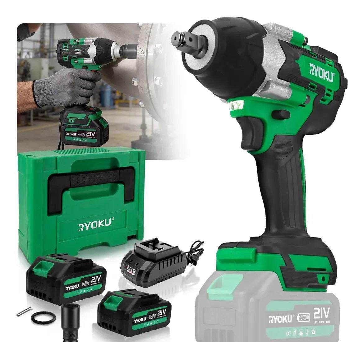 Chave De Impacto 12 700nm Brushless 2 Baterias Maleta