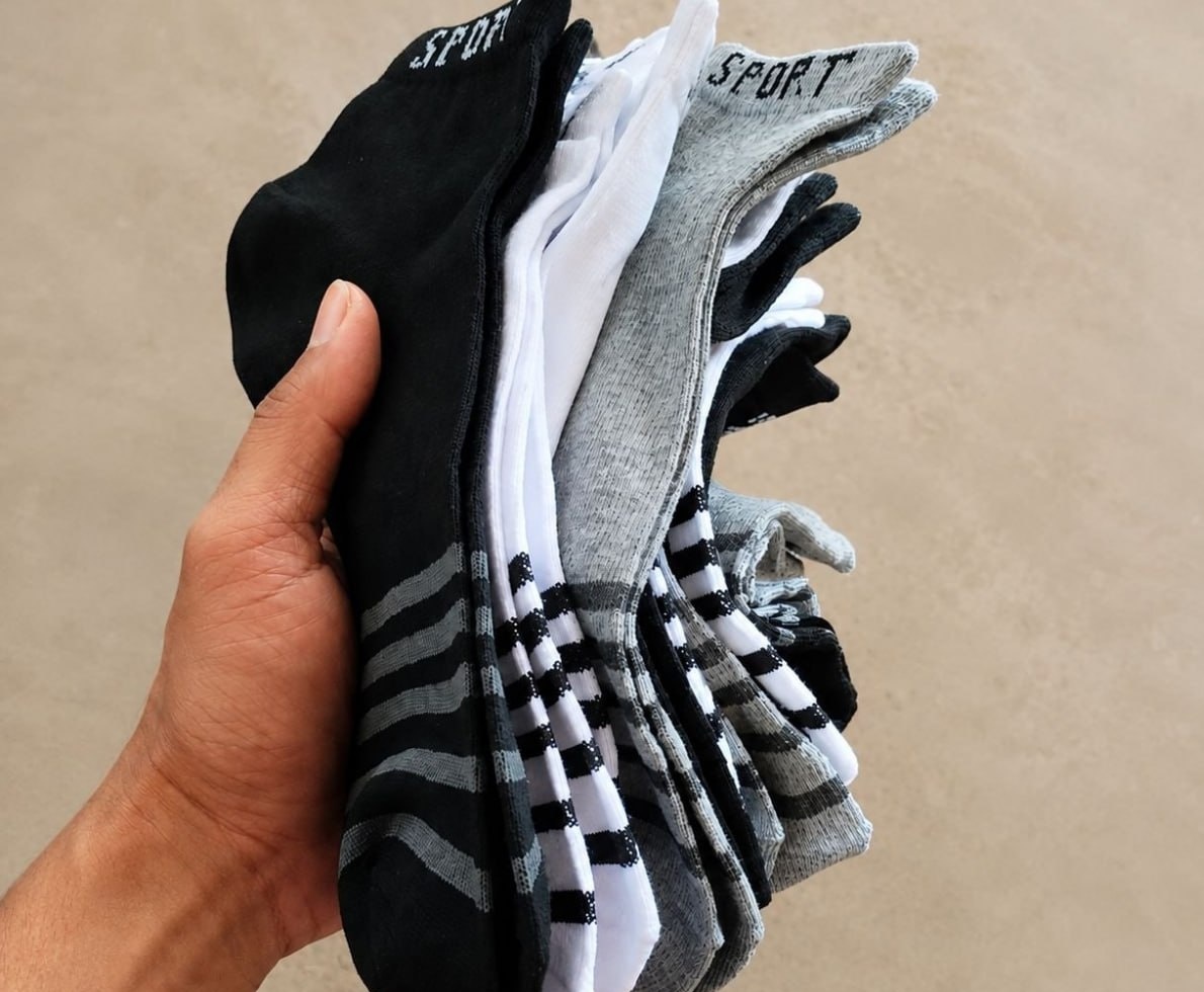 Kit com 12 Pares de Meias Cano Curto