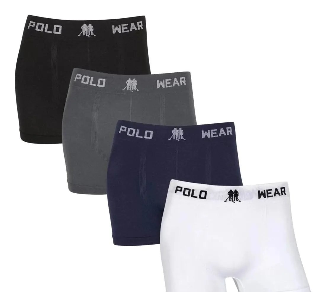 Kit 4 Cuecas Boxer Polo Wear Microfibra