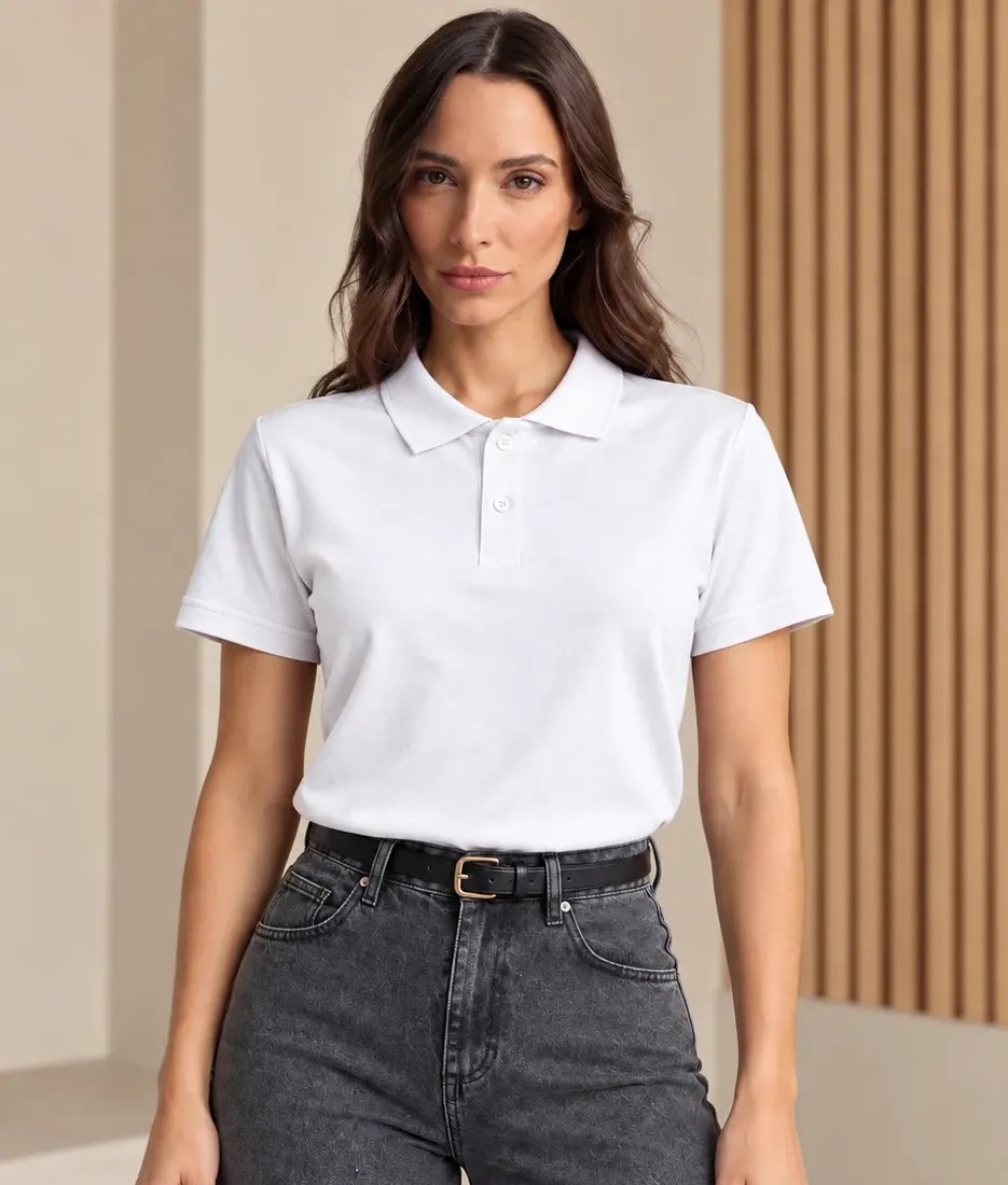 Camisa Gola Polo Feminina Básica Algodão variações de cores disponíveis