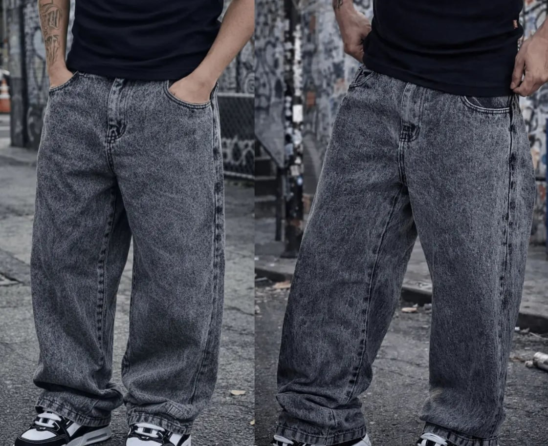 Calça Jeans Estonada Streetwear Baggy