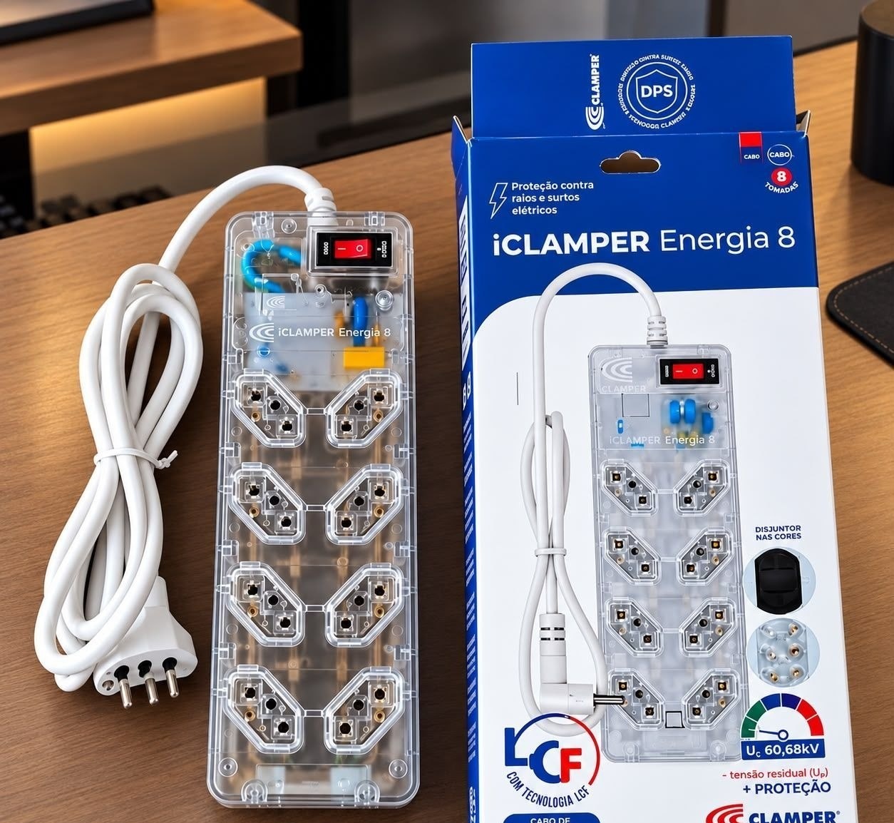 Filtro de Linha Clamper Energia 8 Tomadas