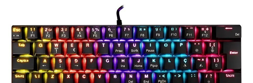 Teclado Mecânico Tgt Sherman V3 C1 Compacto 60 Rainbow ABNT2 Switch Marrom