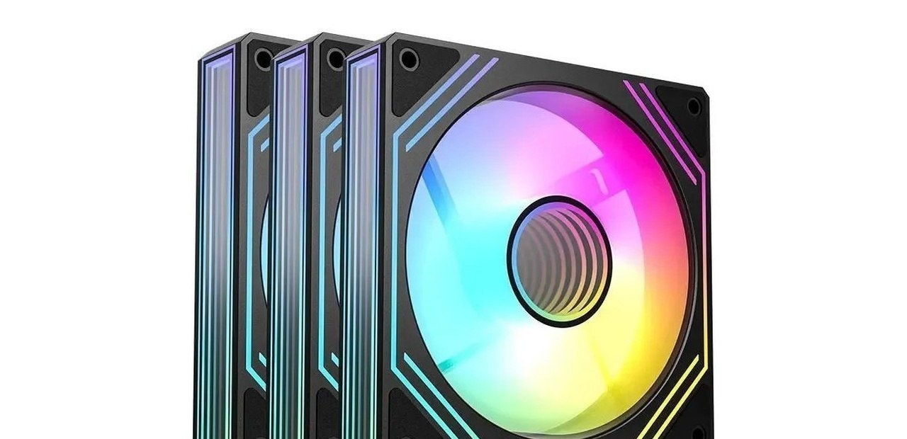Kit Ventoinhas Acegeek Neon ARGB 3x120mm Preto Ag-neon3x1-bk