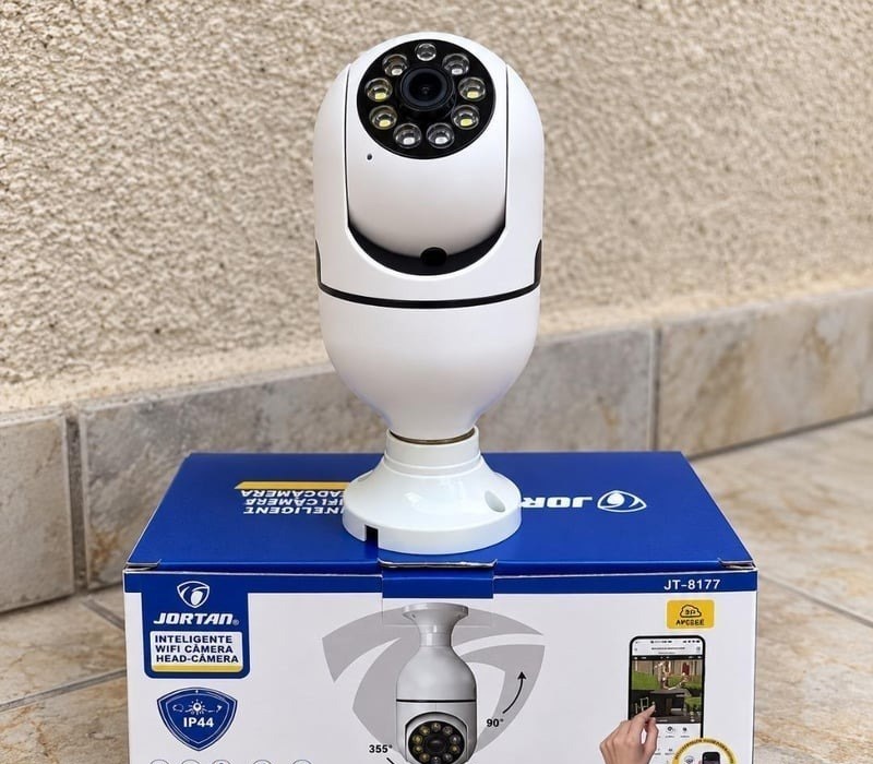 Câmera Lâmpada Segurança Inteligente Visão Noturna HD Wifi