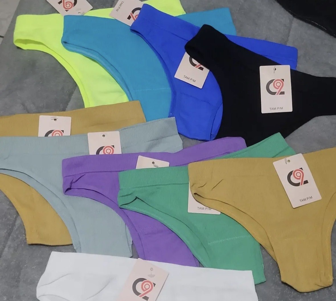 Kit 10 Calcinhas Tanga Canelada Básica