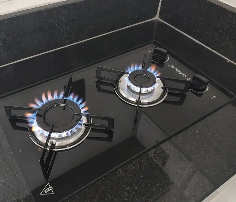 Cooktop Safanelli de Vidro Preto com 2 Bocas para Gás GLP