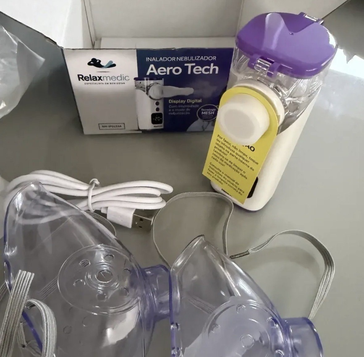 Inalador Nebulizador Aero Tech Portátil Tec. Mesh Relaxmedic