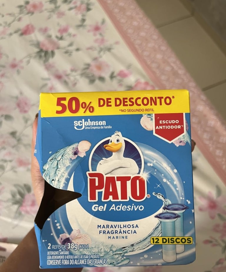 Pato Gel Desodorizador Adesivo 2 Refis 12 discos Marine