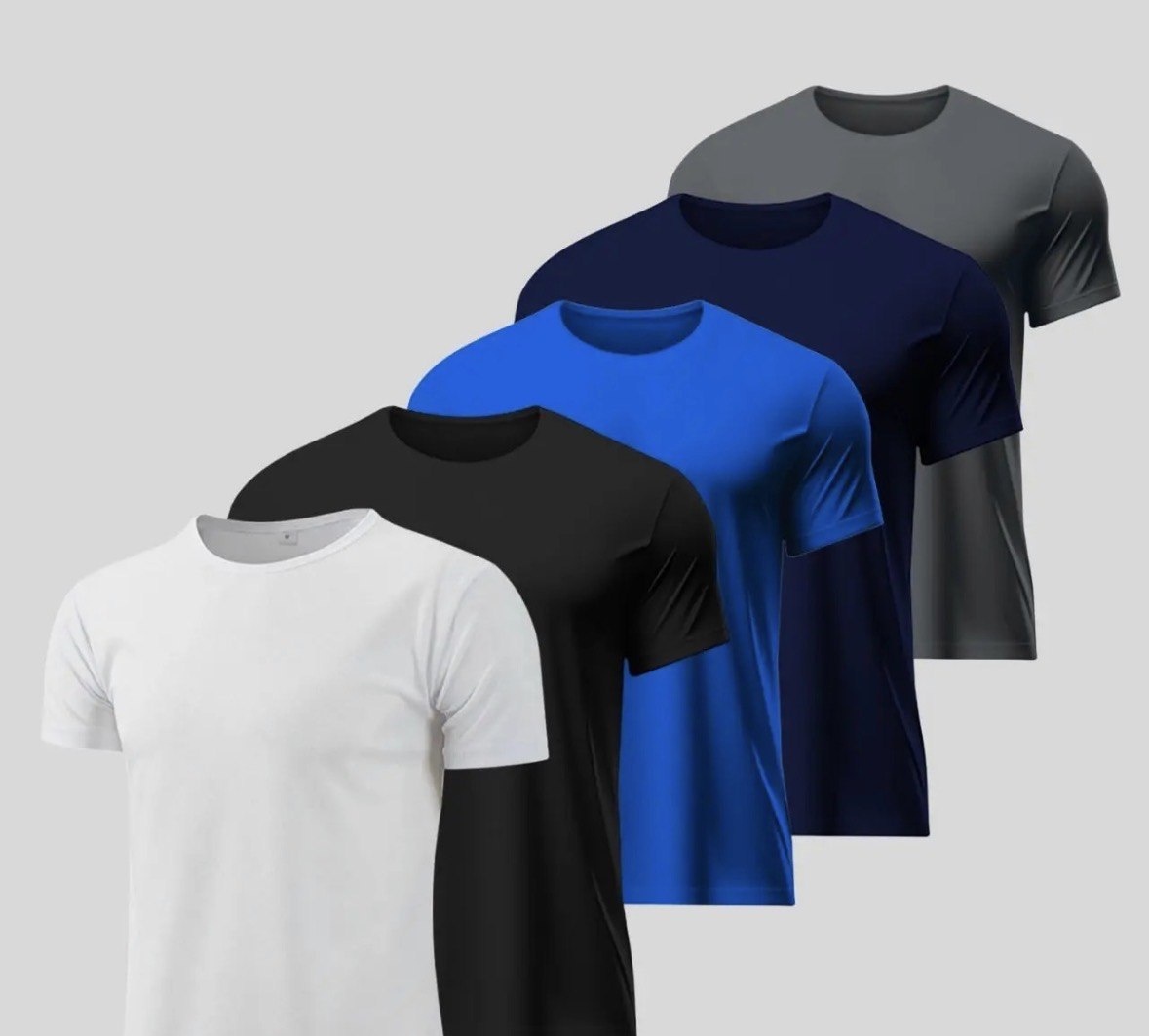 Kit 5 Camisetas Básicas Masculina Dry Fit Lisa Tradicional