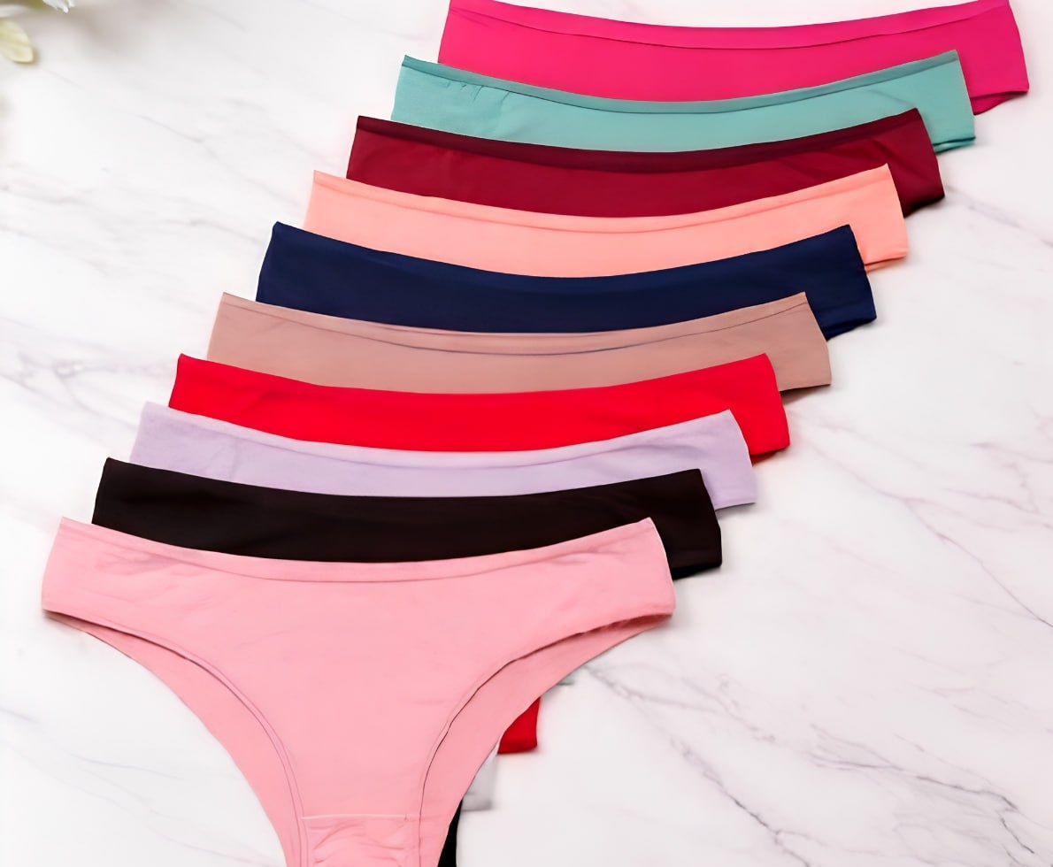 Kit 10 Calcinhas Algodão Tanga Lisa Conforto
