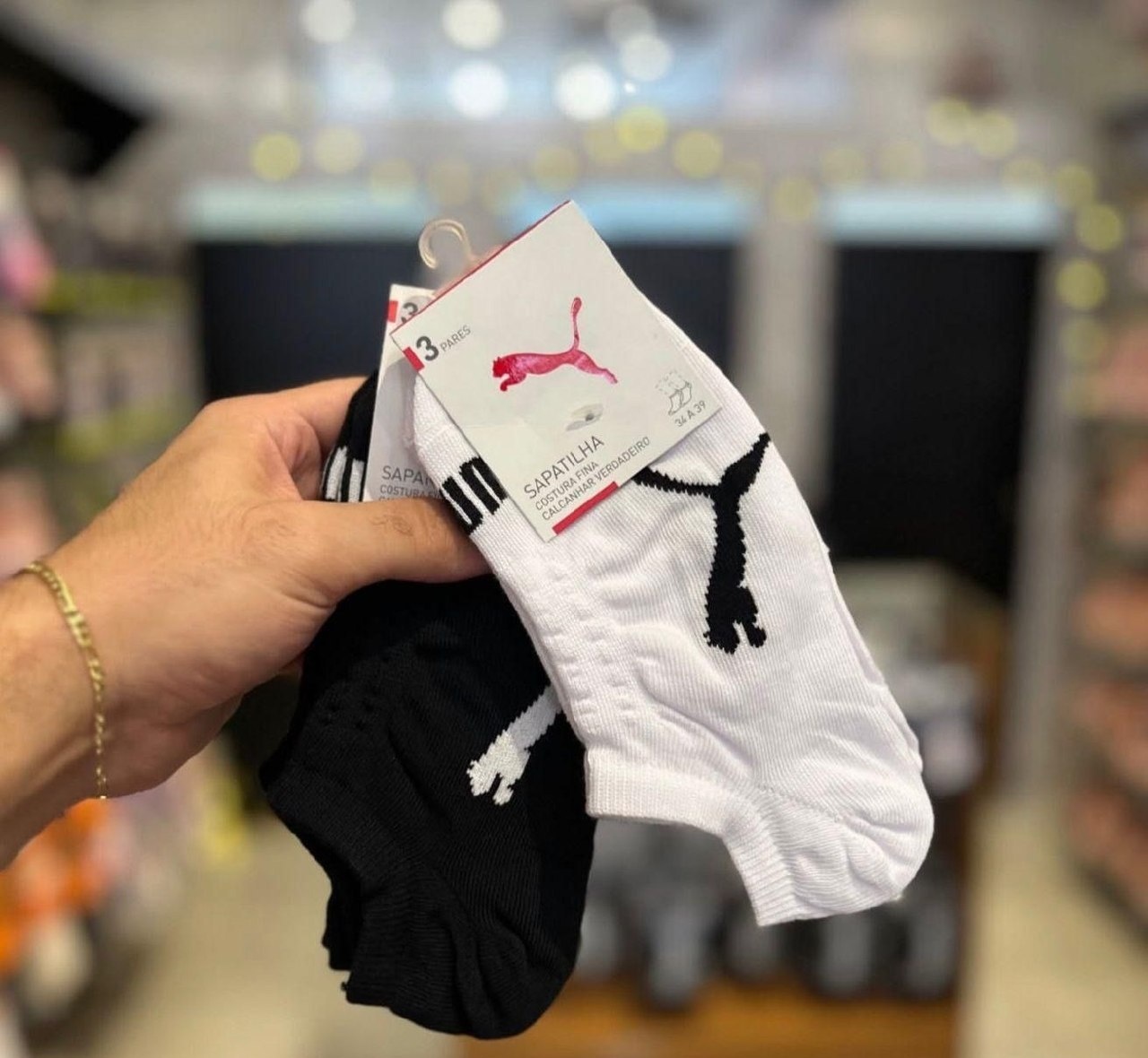 Kit 9 Pares Meias Puma Sapatilha Invisível