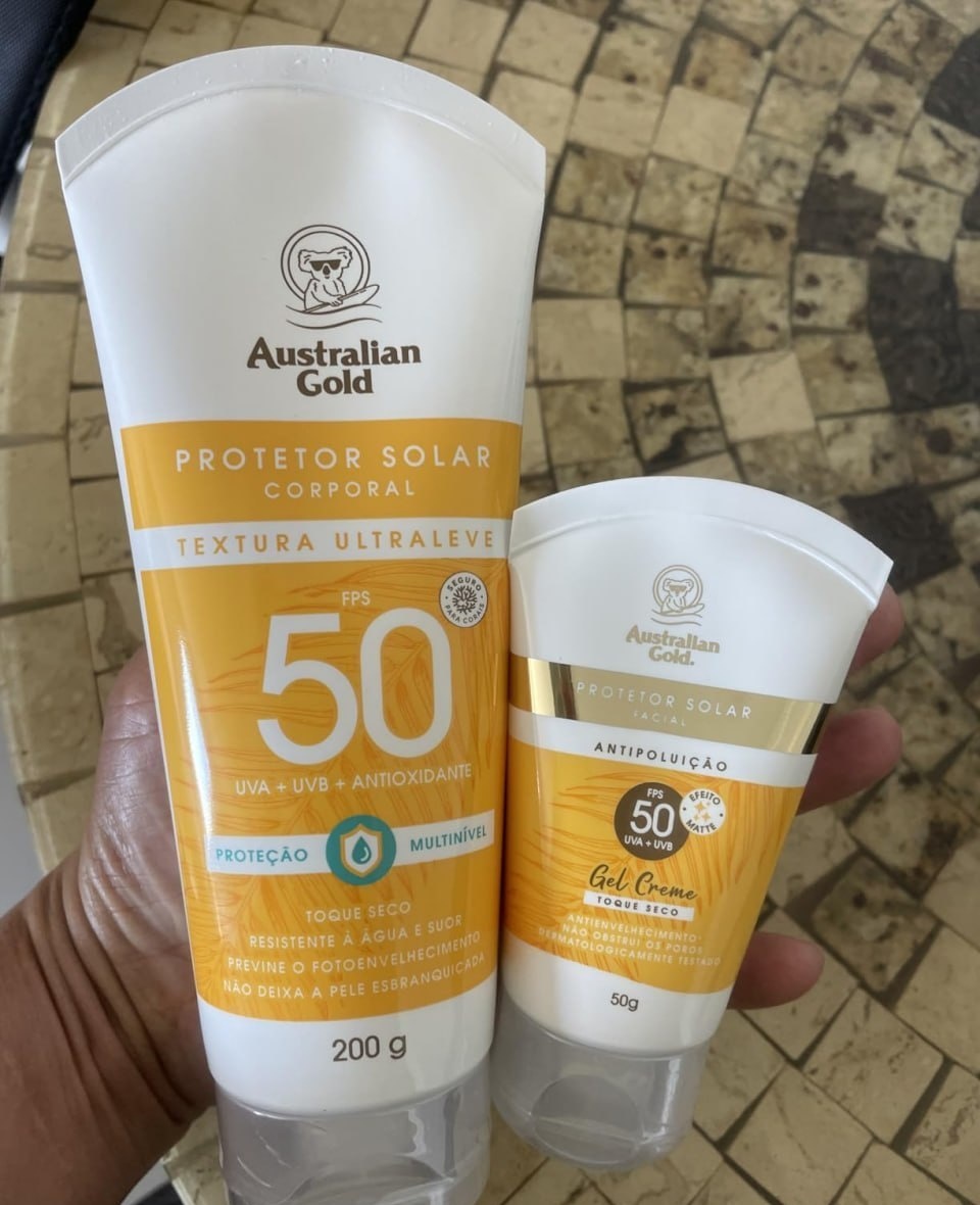 Promopack Australian Gold Protetor Solar Gel Creme Corporal Facial FPS50 200G  50G