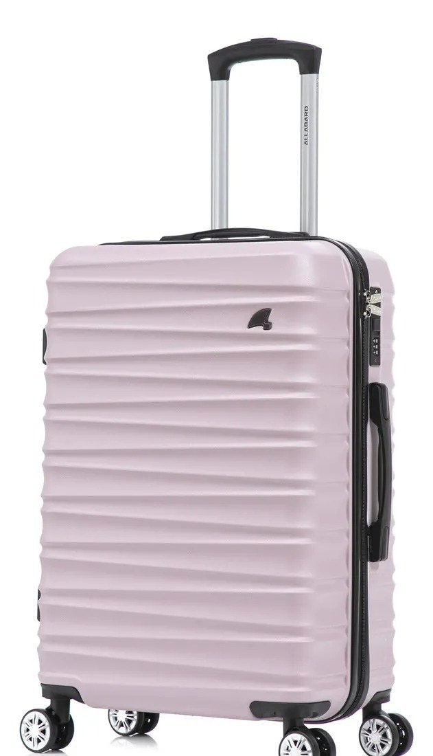 Mala de Viagem 24 23kg Zipper Antifurto Roda Dupla 360 ABS Premium Allabard Pisa Rosa