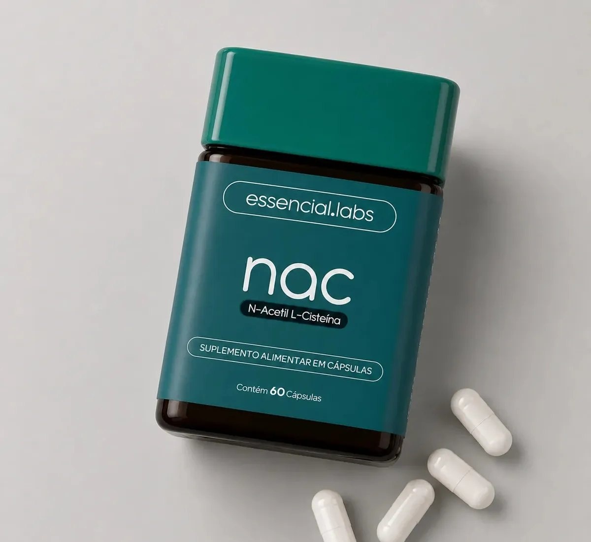 02 POTES do NAC Acetilcisteina 600mg - Máxima Concetranção e Pureza - 120 Cápsulas