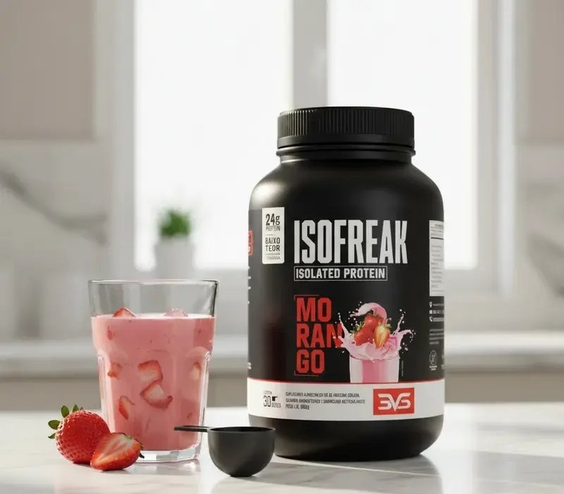 Whey Isolado Isofreak 900g Sabor Morango vários sabores