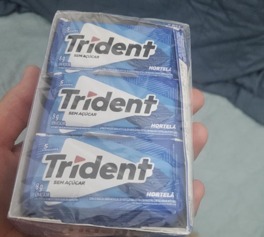Cx Chiclete Trident Hortelã Sem Açúcar 21 un. 8g
