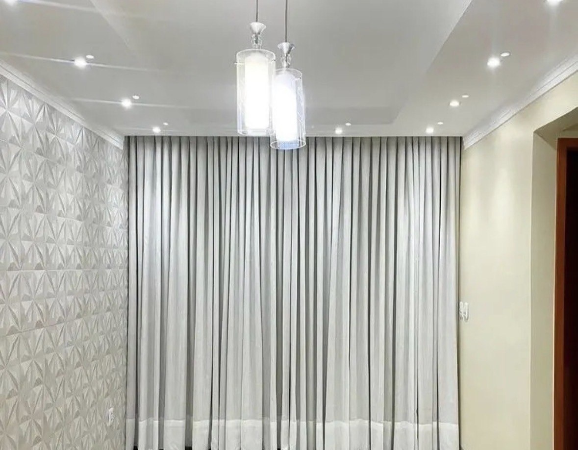 Cortina Trilho Duplo Gaze Linho C Blackout 100 6m X 2,70
