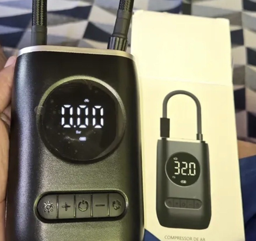 Compressor De Ar Portátil Blackone 4000mah USB-C Digital Carro Moto