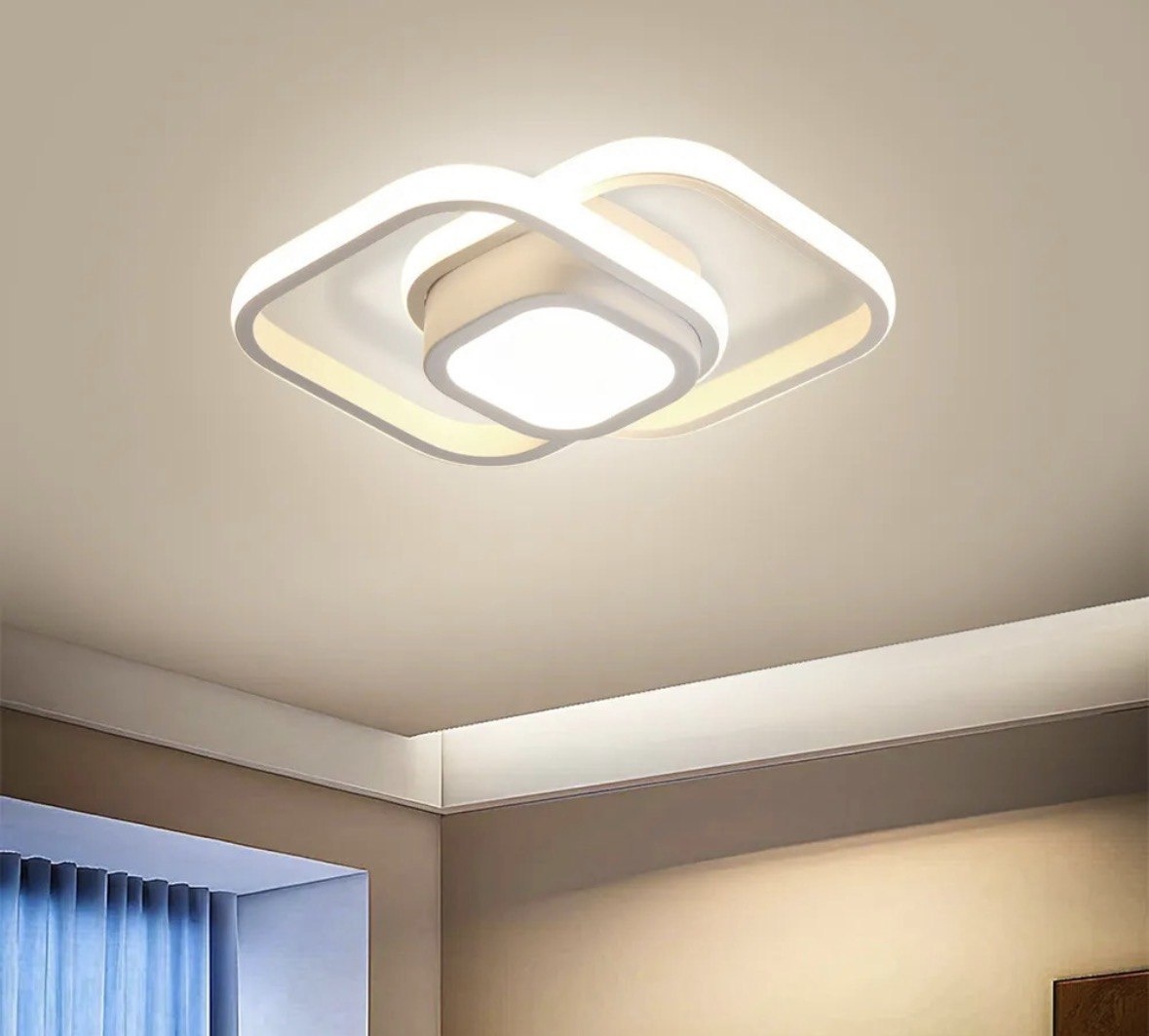 Luminária De Teto Moderna,plafon Sobrepor Lustre Led 3 Em 1