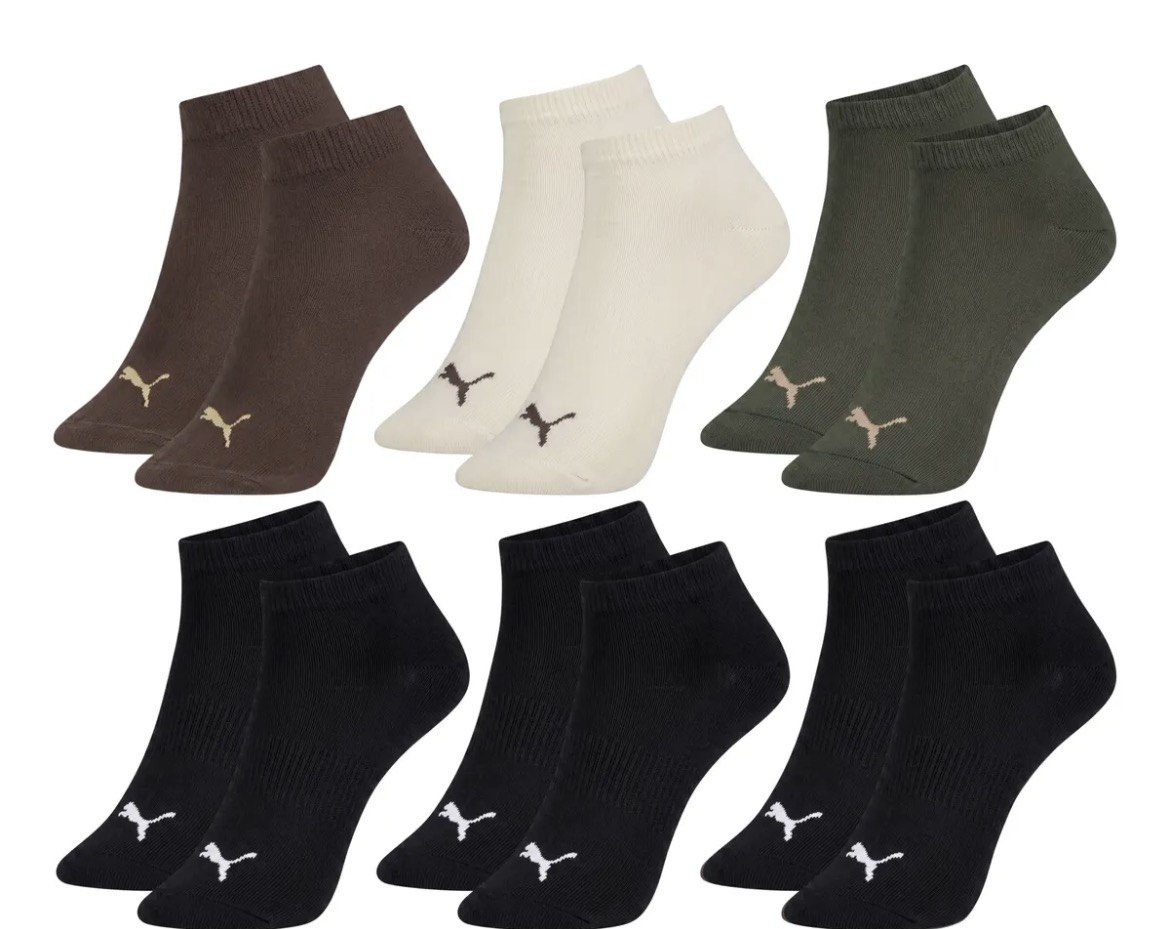 Kit 6 Pares Meia Puma Cano Curto Soquete Masculina Academia