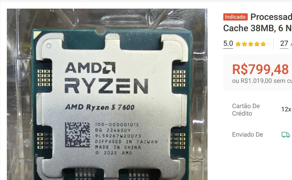Processador AMD Ryzen 5 7600