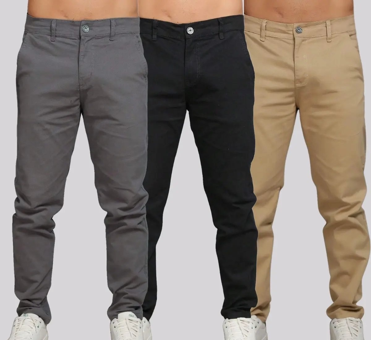 Kit 3 Calça Sarja Masculina Calca Masculino Clycra Elastano