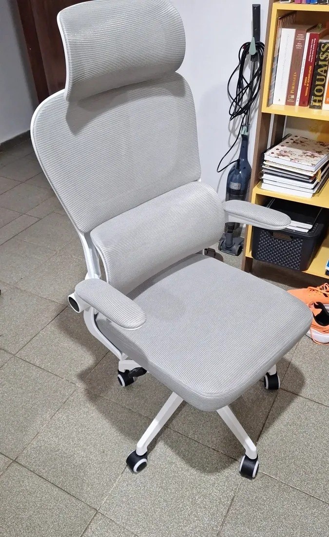 Cadeira Marqs Home Arcanis Cinza com Apoio Lombar e Encosto em Mesh