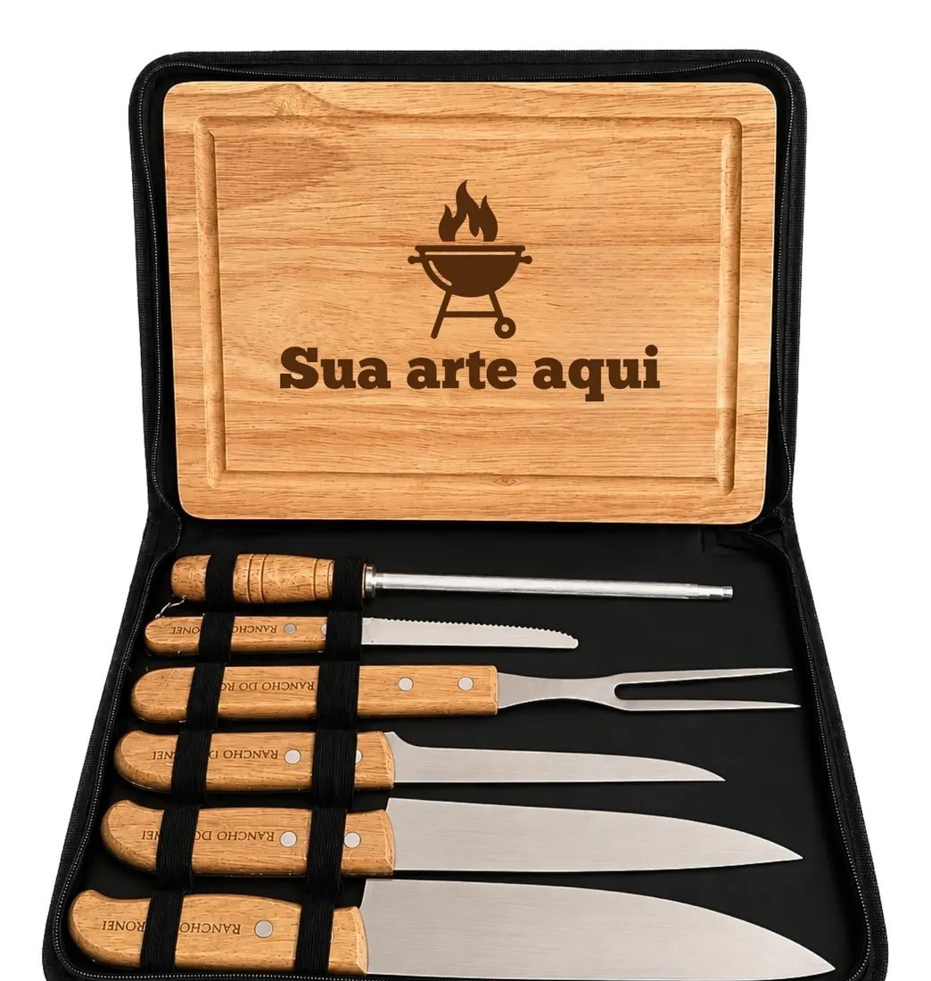 Kit Churrasco Personalizado - 8 Peças