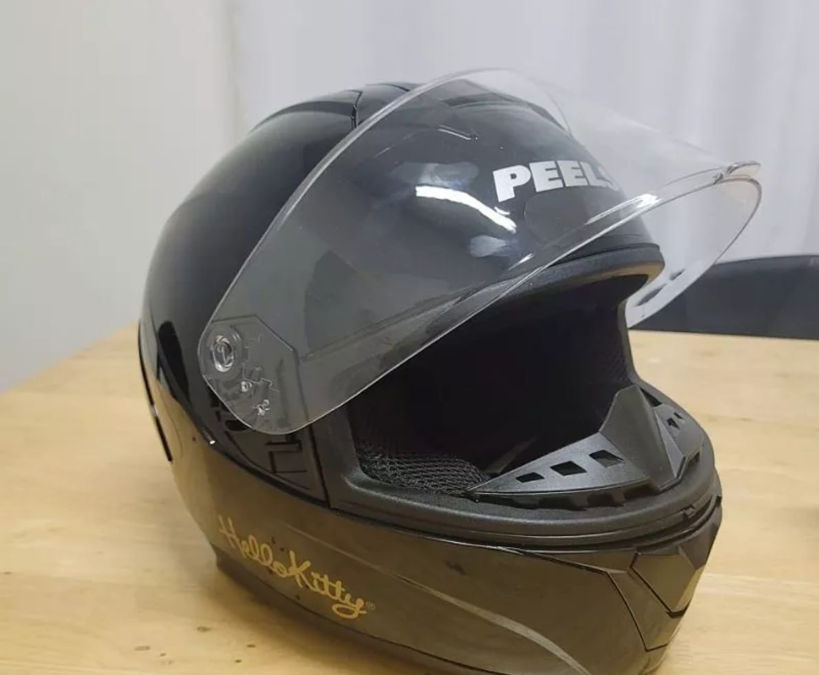 Capacete Moto Fechado Hello Kitty Hk Peels Checked