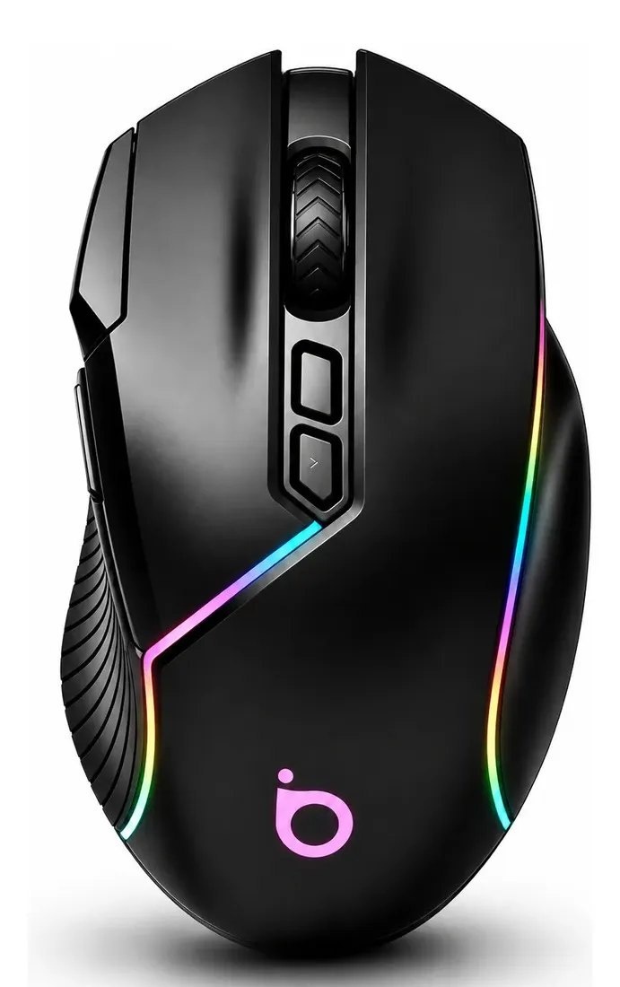 Mouse Gamer Sem Fio BASIKE RGB Recarregável Tri-Modos 2.4G Bluetooth