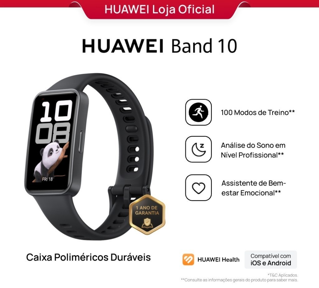 Smartwatch Huawei Band 10 Preto ou Rosa
