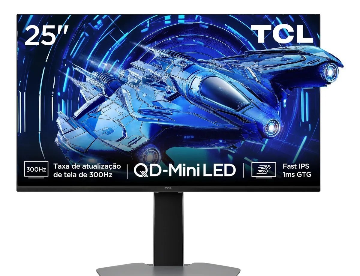 Monitor Gamer TCL 25 QD-Mini LED Full HD G64 300Hz 1ms GTG FreeSync