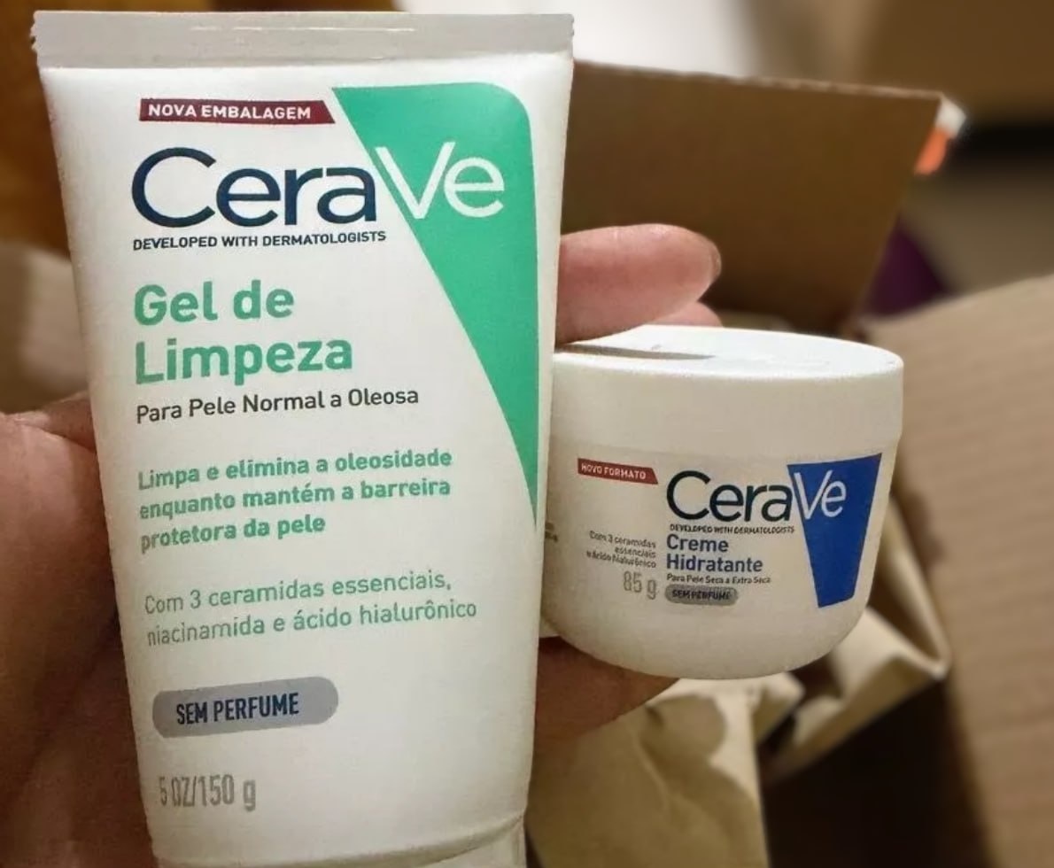 Kit CeraVe Gel de Limpeza Facial 150g  Creme Hidratante Corporal 85g
