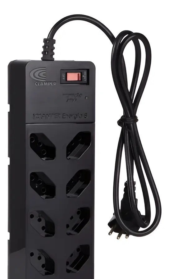 Filtro Linha Régua Energia 8 Tomadas Tecnologia Lcf Clamper